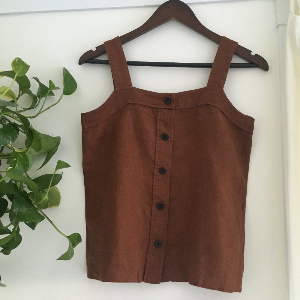 Everlane Linen Picnic Top in Rosewood